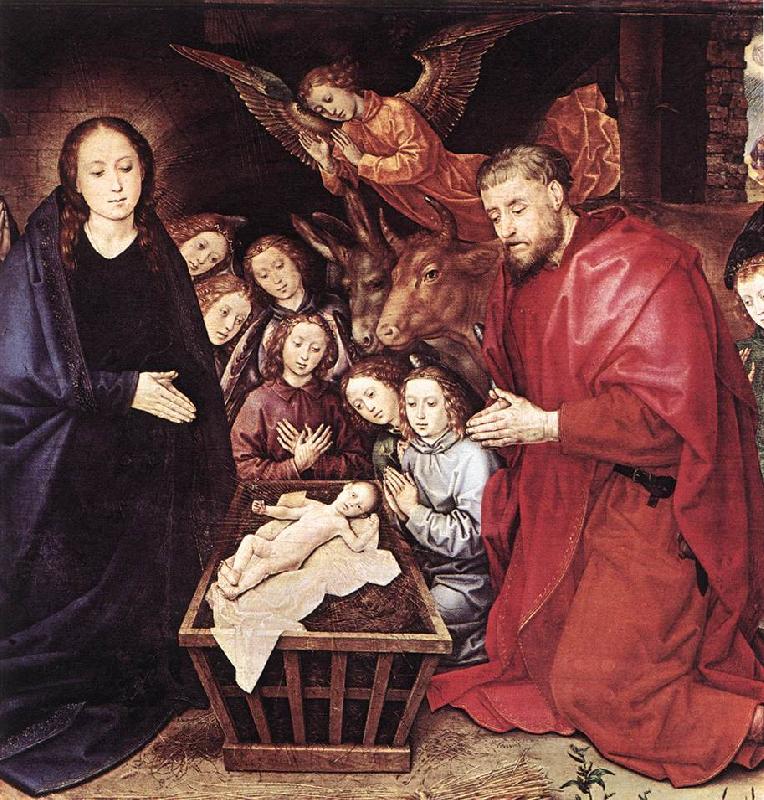 GOES, Hugo van der Adoration of the Shepherds (detail) sdg oil painting image